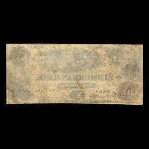 Canada, Zimmerman Bank, 5 dollars : October 1, 1855