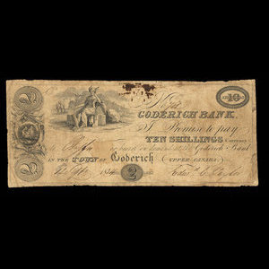 Canada, Goderich Bank, 2 dollars : September 12, 1834