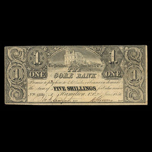 Canada, Gore Bank, 1 dollar : June 2, 1856