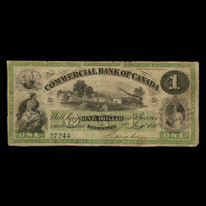 Canada, Commercial Bank of Canada, 1 dollar : January 2, 1860