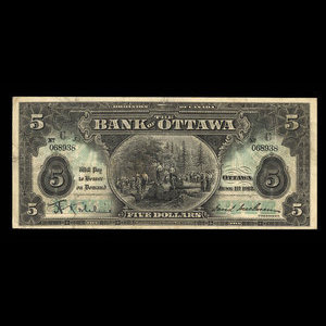 Canada, Bank of Ottawa (The), 5 dollars : June 1, 1912