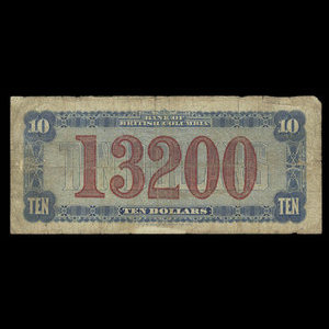 Canada, Bank of British Columbia, 10 dollars : January 1, 1894