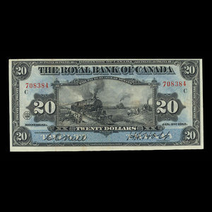 Canada, Royal Bank of Canada, 20 dollars : January 2, 1913