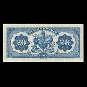 Canada, Royal Bank of Canada, 20 dollars : January 2, 1913