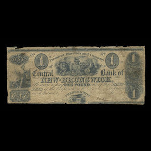 Canada, Central Bank of New Brunswick, 1 pound : May 1, 1853