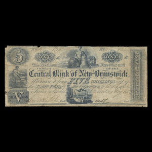 Canada, Central Bank of New Brunswick, 1 dollar : May 1, 1853