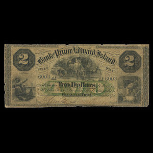 Canada, Bank of Prince Edward Island, 2 dollars : January 1, 1872