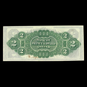 Canada, Bank of Prince Edward Island, 2 dollars : January 1, 1877