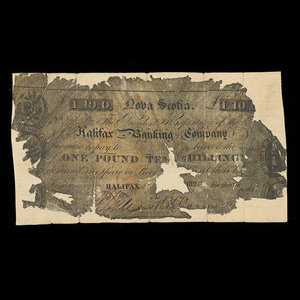 Canada, Halifax Banking Company, 1 pound, 10 shillings : September 1, 1826