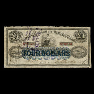 Canada, Commercial Bank of Newfoundland, 1 pound : January 1, 1874