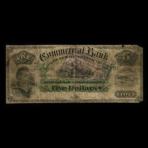 Canada, Commercial Bank of Newfoundland, 5 dollars : January 3, 1888