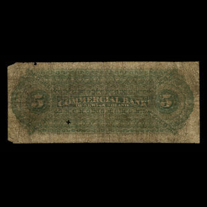 Canada, Commercial Bank of Newfoundland, 5 dollars : January 3, 1888