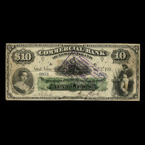 Canada, Commercial Bank of Newfoundland, 10 dollars : January 3, 1888