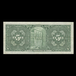 Canada, Provincial Bank of Canada, 5 dollars : August 1, 1928