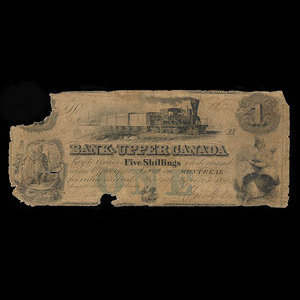 Canada, Bank of Upper Canada (York), 1 dollar : January 2, 1851