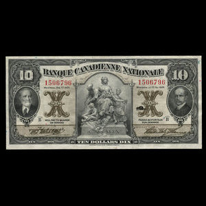 Canada, Banque Canadienne Nationale, 10 dollars : February 1, 1929