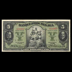 Canada, Banque d'Hochelaga, 5 dollars : January 2, 1917