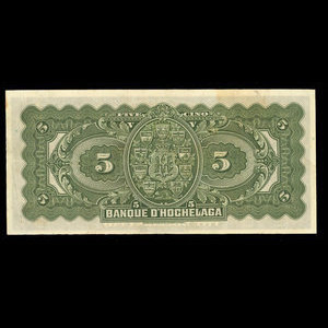 Canada, Banque d'Hochelaga, 5 dollars : January 2, 1917