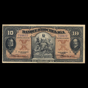 Canada, Banque d'Hochelaga, 10 dollars : January 2, 1917