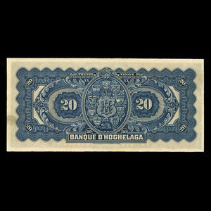 Canada, Banque d'Hochelaga, 20 dollars : January 2, 1917