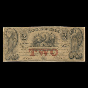 Canada, Bank of Montreal, 2 dollars : May 1, 1846