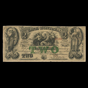 Canada, Bank of Montreal, 2 dollars : January 1, 1849