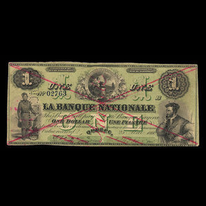 Canada, La Banque Nationale (National Bank), 1 dollar : May 25, 1860