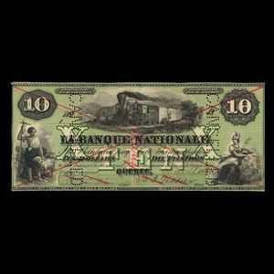 Canada, La Banque Nationale (National Bank), 10 dollars : April 28, 1860