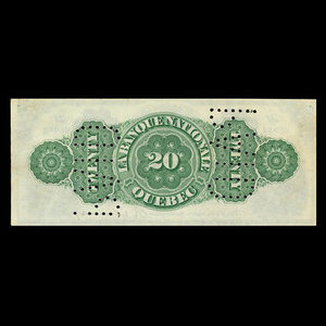 Canada, La Banque Nationale (National Bank), 20 dollars : October 2, 1871