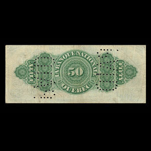 Canada, La Banque Nationale (National Bank), 50 dollars : October 2, 1871