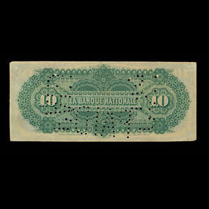 Canada, La Banque Nationale (National Bank), 10 dollars : March 1, 1883