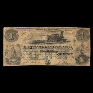 Canada, Bank of Upper Canada (York), 1 dollar : August 12, 1856