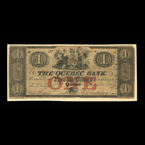 Canada, Quebec Bank, 1 dollar : November 1, 1859