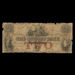 Canada, Quebec Bank, 2 dollars : November 1, 1850