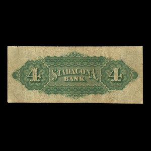 Canada, Stadacona Bank, 4 dollars : April 2, 1874