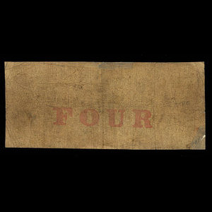 Canada, Eastern Townships Bank, 4 dollars : February 1, 1861