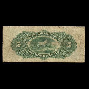 Canada, Eastern Townships Bank, 5 dollars : July 1, 1879