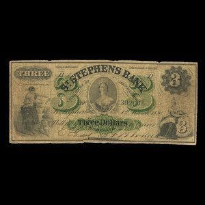 Canada, St. Stephen's Bank, 3 dollars : March 1, 1880