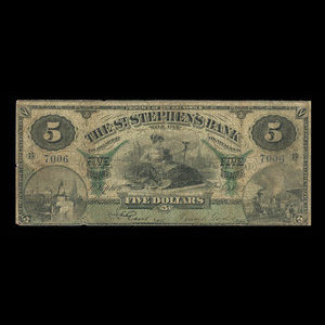 Canada, St. Stephen's Bank, 5 dollars : February 1, 1903