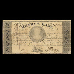 Canada, Henry's Bank, 1/2 dollar : June 27, 1837