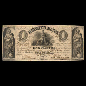 Canada, Henry's Bank, 1 dollar : June 27, 1837