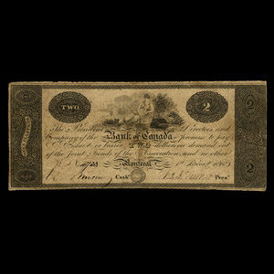 Canada, Bank of Canada, 2 dollars : October 1, 1818