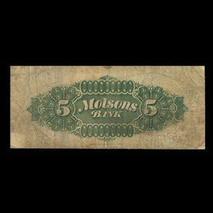 Canada, Molsons Bank, 5 dollars : January 3, 1903