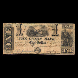 Canada, Union Bank, 1 dollar : August 1, 1838