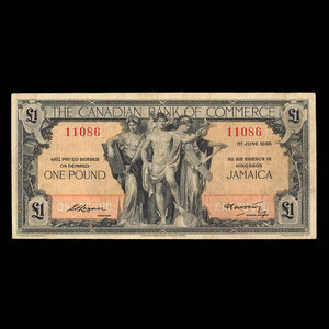 Jamaica, Canadian Bank of Commerce, 1 pound : June 1, 1938