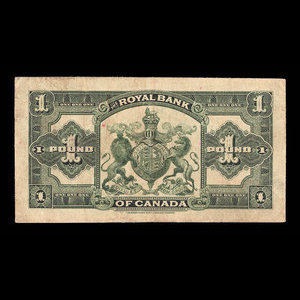 Jamaica, Royal Bank of Canada, 1 pound : January 3, 1938