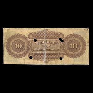 Canada, Summerside Bank of Prince Edward Island, 10 dollars : February 1, 1872