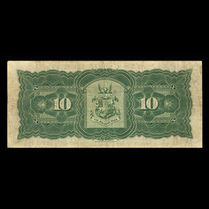 Canada, Molsons Bank, 10 dollars : January 2, 1908