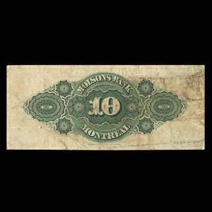 Canada, Molsons Bank, 10 dollars : October 2, 1905