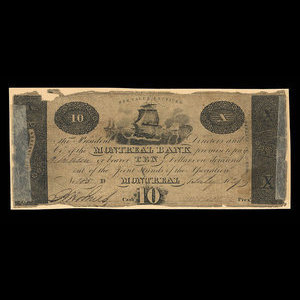 Canada, Montreal Bank, 10 dollars : July 1, 1829